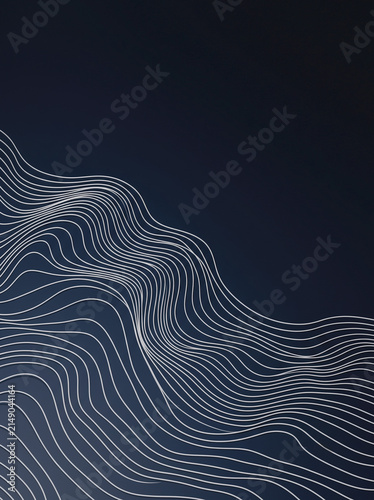 Abstract Flowing Line Pattern on Deep Navy Background Loop Style
