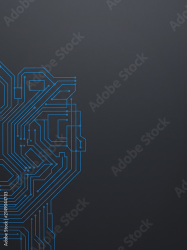Glowing Blue Circuit Board Geometric Pattern Tech Background