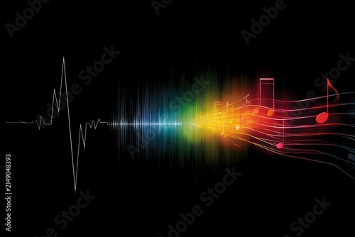 Heartbeat line transitioning to musical staff