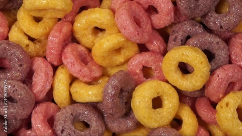 Rotation of colorful corn balls close-up
