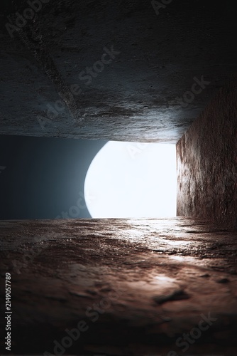 Mysterious Tunnel Leading to Bright Light - A Journey into the Unknown.