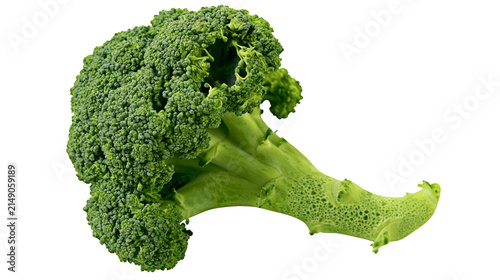 Obraz na plátně Green broccoli florets and stem with textured surface