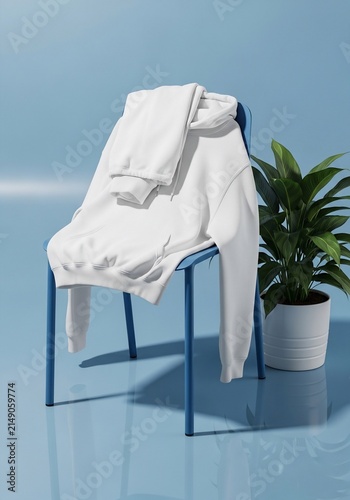 Cerulean Chill: Crisp Hoodie on a Cobalt Seat