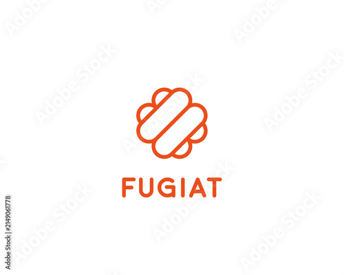 Abstract cross logo design. Minimal orange linear plus sign or health medical logotype. Modern icon for pharmacy, tech and modern business brands.
