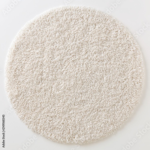 Soft round textured white carpet sits on clean white backgrounds, providing space for designs.