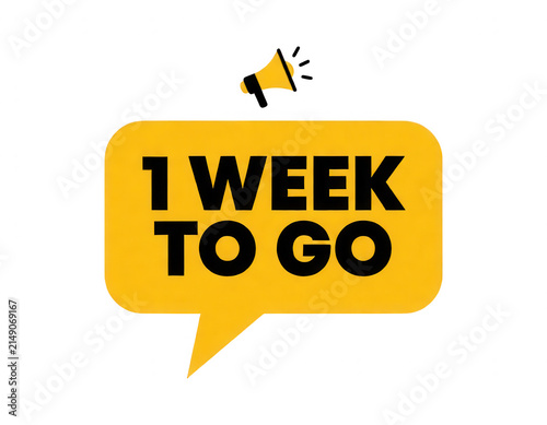 Yellow Speech Bubble 1 Week to Go Transparent Background