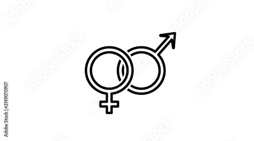 Gender symbols male and female on a white background