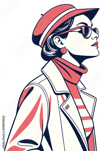 The image shows a young woman wearing classic-style sunglasses.