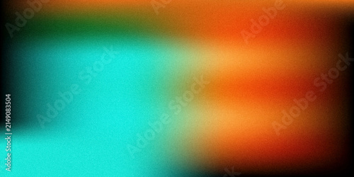 Foto Vibrant Teal and Orange Cinematic Split Gradient with Vintage Film Grain