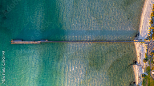 Aerial View of Rosebud Pier on Turquoise Water, Mornington Peninsula, Australia