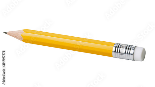 Fotografía Yellow graphite pencil with eraser and sharpened tip