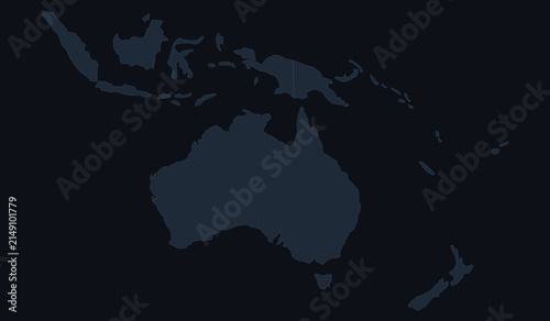 Konstfotografi Map of australia and oceania, including indonesia, new zealand, and surrounding