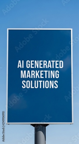 Digital canvas, bold blue sky, stark text, modern marketing vista.