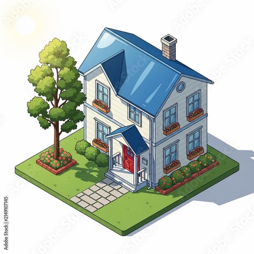 Isometric Hearth, Sun-Kissed Canopy, Verdant Enclave