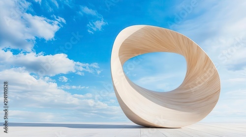 Modern sculpture of quantum state probability clouds