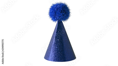 Canvastavla Sparkling blue party hat with pom-pom topper