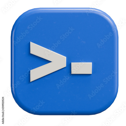 Plakat 3D Blue Command Prompt Terminal Icon for Coding and Development