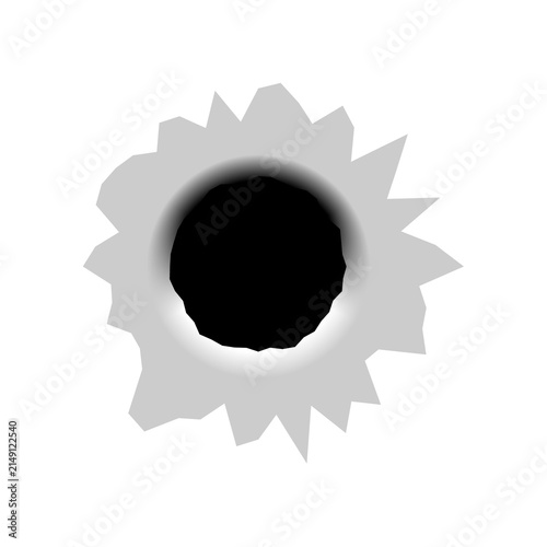 Canvas Print Hole in Wall with Torn Edges - Digital Illustration for Backgrounds & Graphic De