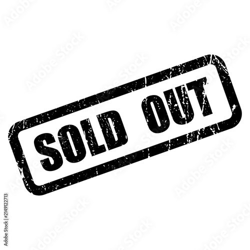 Sold Out Rubber Stamp Grunge Texture Isolated on White Background