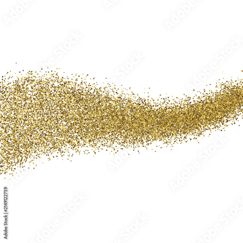Gold Glitter Cascade on White Background - Festive Sparkle Overlay