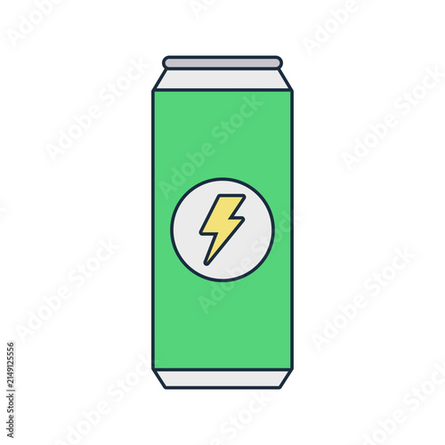 Soda Can. Flat design beverage can. Refreshing drink element for outdoor and picnic illustration.