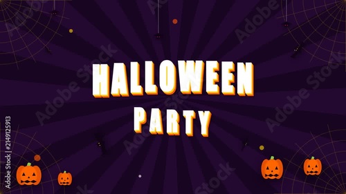 Halloween Party Festive Background with Spooky Jack O Lanterns Bats and Spider Webs