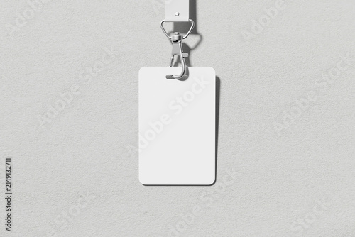 Minimalist ID Card Mockup with Lanyard on Light Background	
