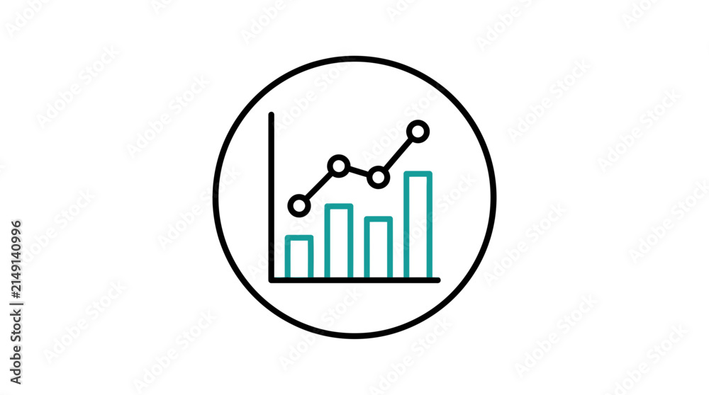 Obraz premium Business growth chart icon isolated on transparent background