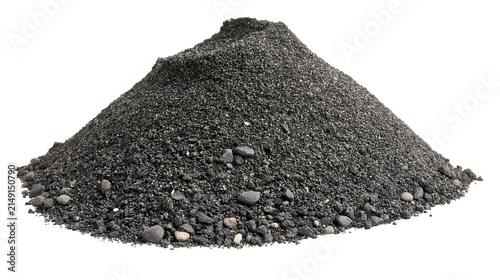 Obraz na płótnie Pile of dark grey volcanic sand and small pebbles