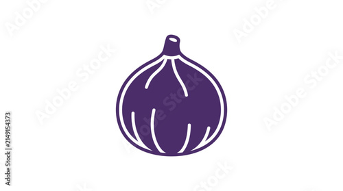 Single Purple Fig Fruit Icon, Simple Vector Illustration, Healthy Food