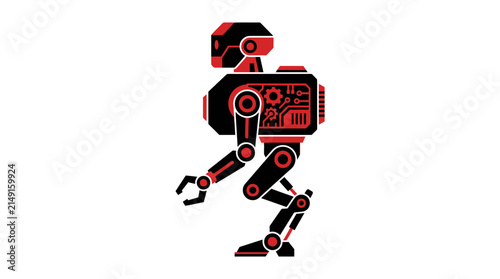 Bild auf Leinwand Futuristic Robot Cyborg Character Isolated Transparent Background