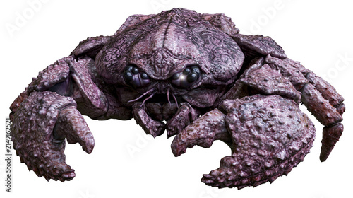 Foto Crustacean creature with large claws and textured purple shell