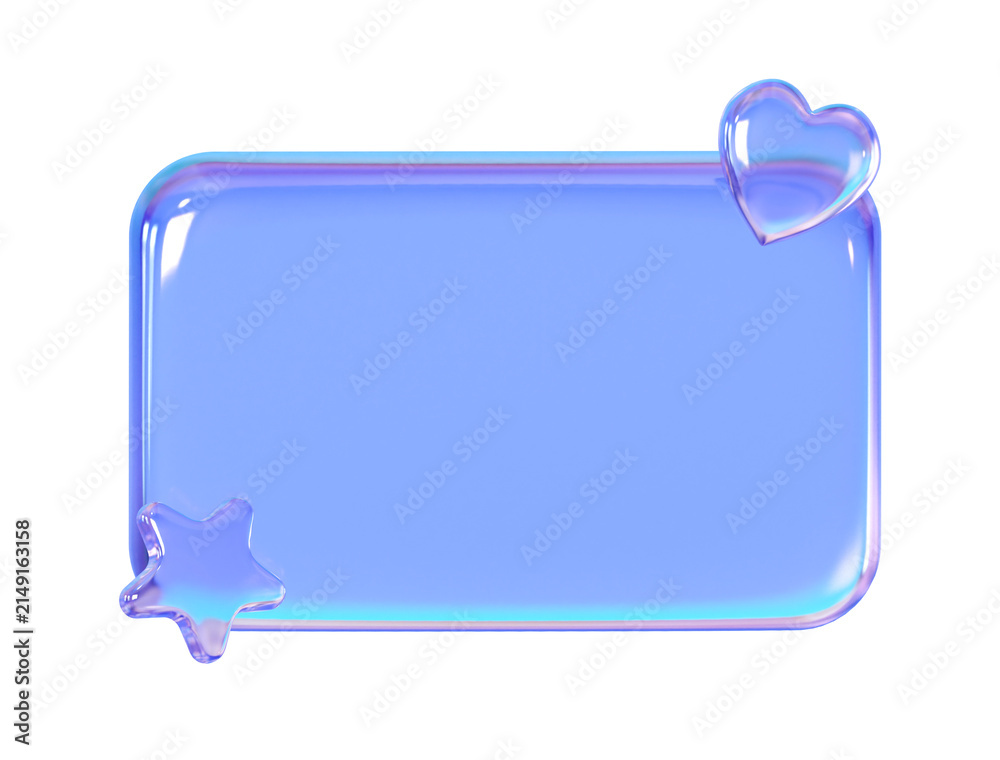 Naklejka premium 3D Y2K glass speech bubble blank dialog box for chat messages