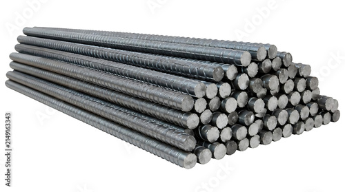 Reinforcing steel isolated on transparent background