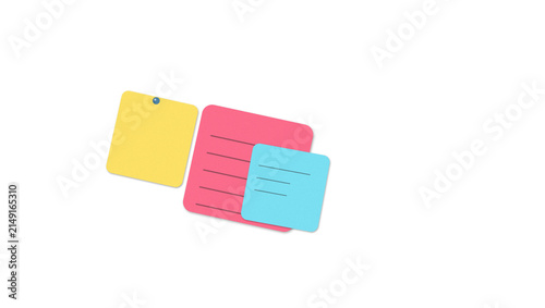 Colorful sticky notes with calendar grids isolated
