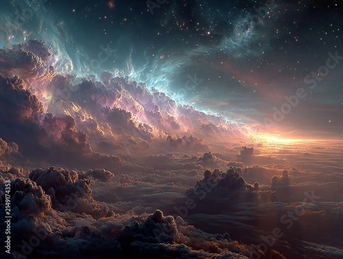 Celestial Dreamscape - A Breathtaking Vision of Cosmic Clouds and Light.