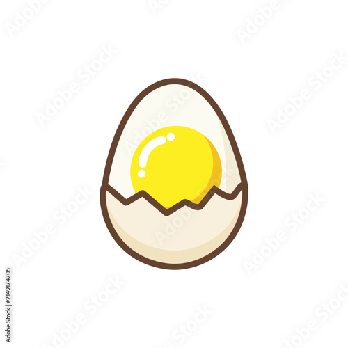 Cracked Egg Vector Illustration.