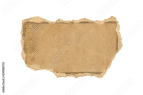 Vintage Torn Sepia Paper Scrap