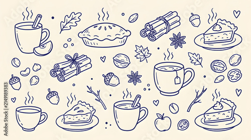seamless pattern with food and drinks