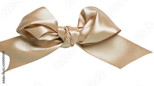 Foto Satin ribbon bow with knot and flowing ends