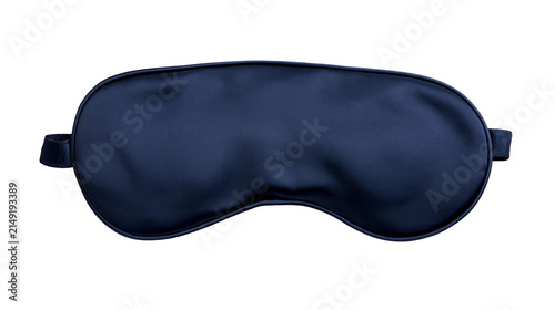 Dark blue satin sleep mask with elastic strap