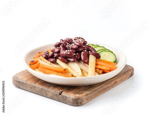 Delicious grilled salmon fillet with fresh herbs on wooden board.