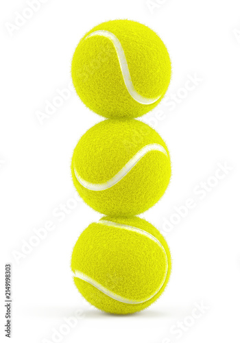 3 Tennis ball isolated on white - 3d rendering