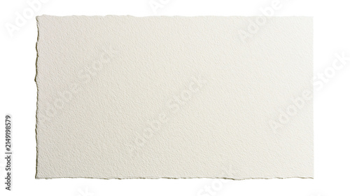 фотографія Rough textured off-white paper sheet with deckled edges