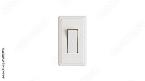 White rocker light switch with rectangular toggle