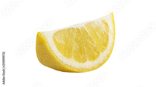Bild auf Leinwand Fresh lemon slice with juicy pulp and textured rind