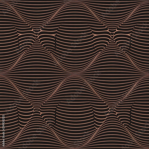 Abstract black and white wavy lines pattern