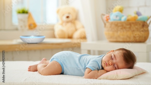 Peaceful Baby Sleeping in a Bright Nursery
