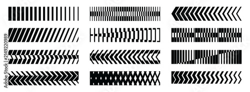 Abstract geometric line banners and op art headers set vector illustration.