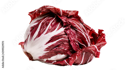 Canvas Print Radicchio head with deep red and white leaves